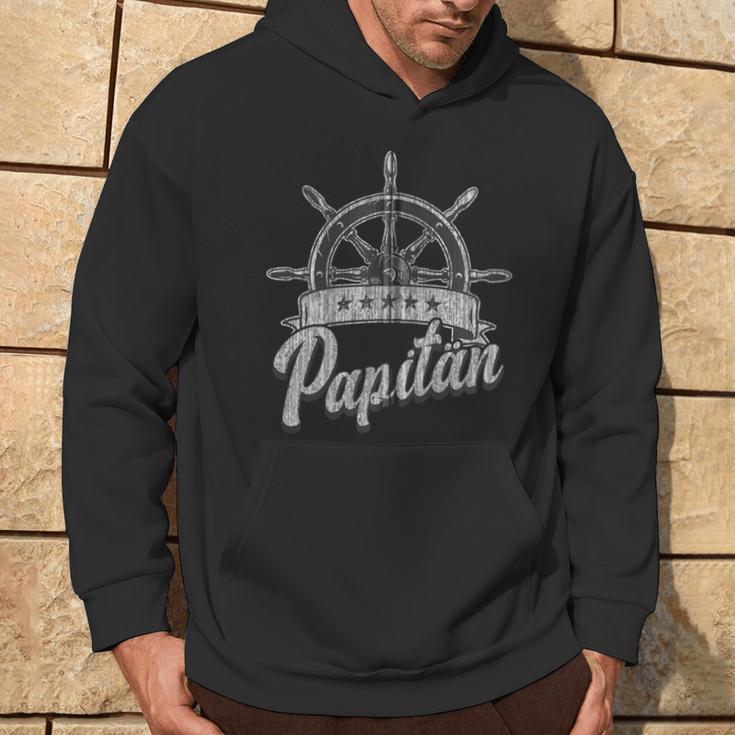 Papitän Papa Seemann Steuerruder Nautisch Kapuzenjacke Kapuzenpullover Lebensstil