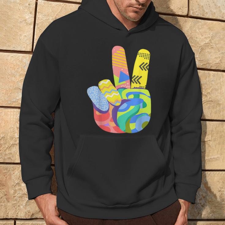 Peace Sign Hand Tie Dye Hippie 60S 70S 80S Boys Girls Hoodie Lifestyle