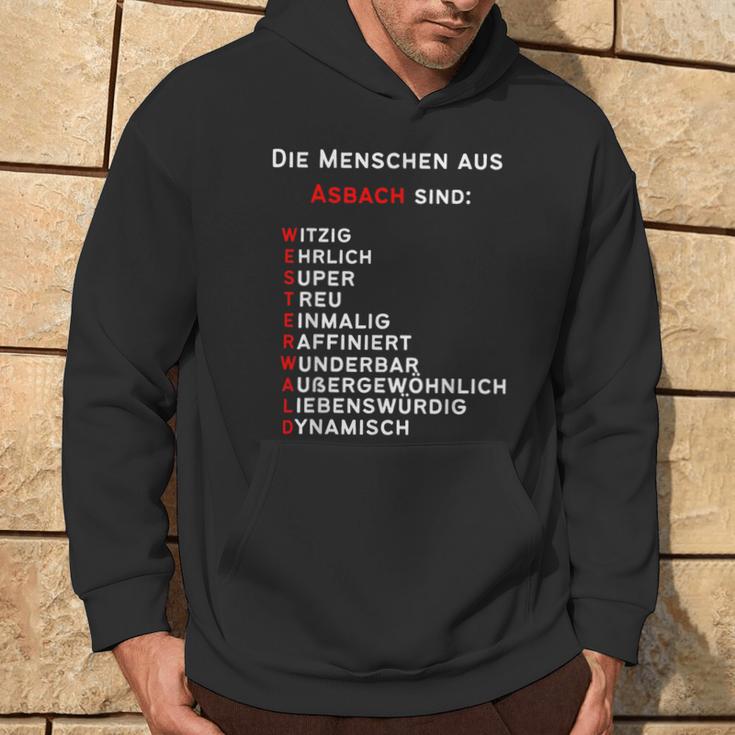 Personalisiertes Asbach-Stadtstolz Hoodie, Text in Akrostichon-Form Lebensstil