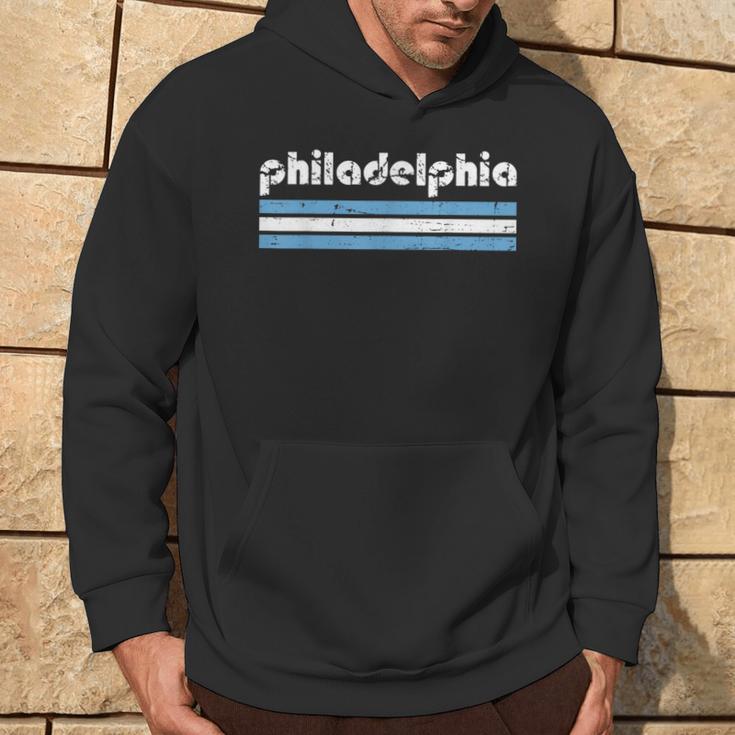 Philadelphia Pennsylvania Retro Three 3 Stripes Weathered Hoodie Lifestyle