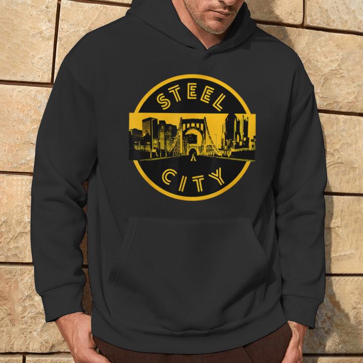 Pittsburgh Sl City Retro Skyline Bridge Pride Hoodie Lifestyle