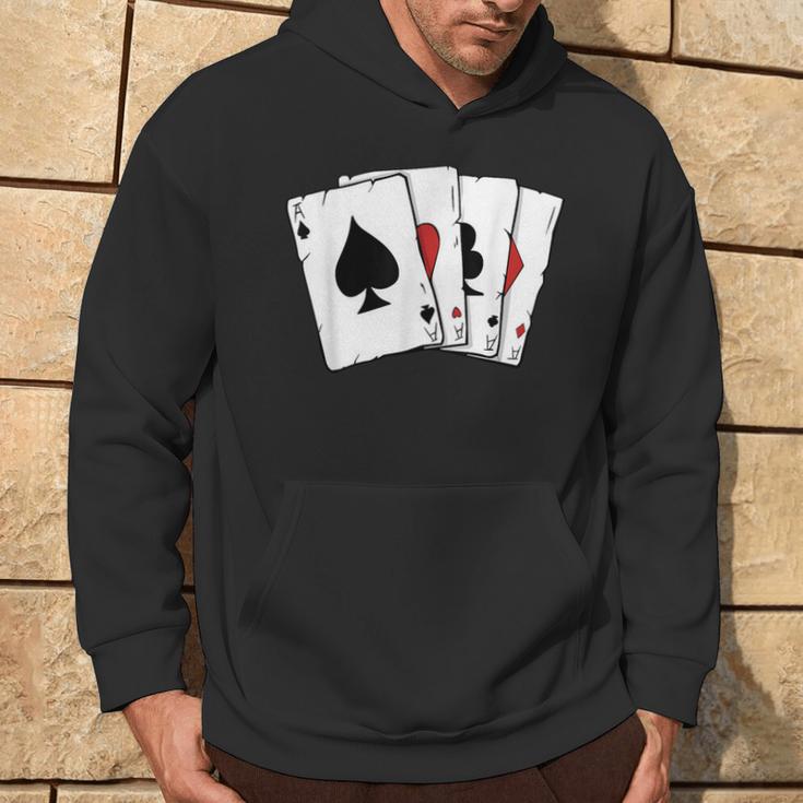 Poker Cards Four Aces Poker Lovers Hoodie Lifestyle