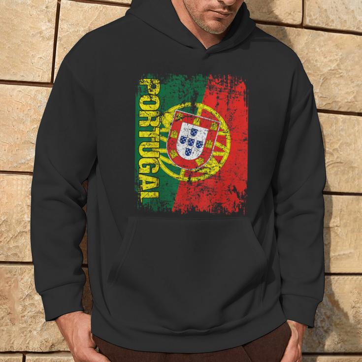 Portugal Flag Vintage Distressed Portugal Hoodie Lifestyle