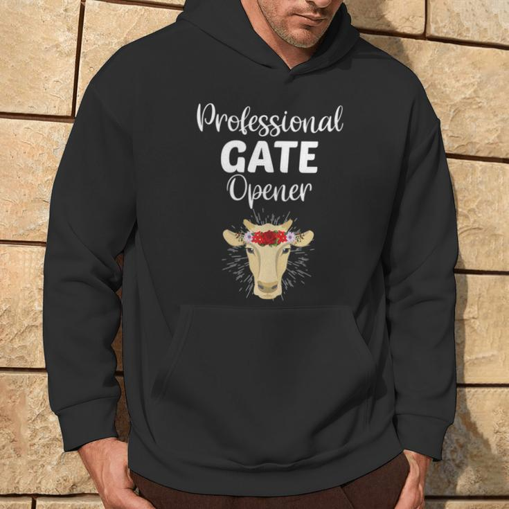 Professional Gate Opener Cow Lover Heifer Joke Hoodie Lifestyle