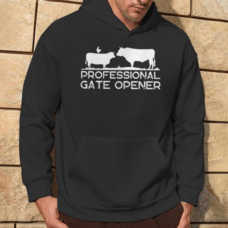 Professional Gate Opener Farmer Cow Vintage Farm Animal Hoodie Lifestyle