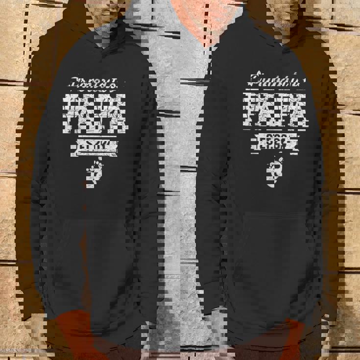 Promoted To Papa 2024 New Dad First Time Fathers Day Hoodie Lifestyle