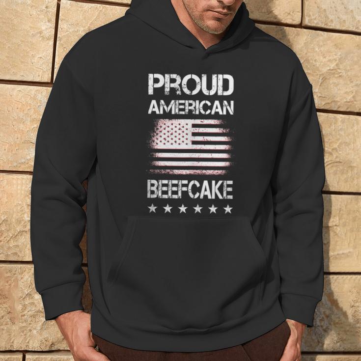 Proud American Beefcake Fourth Of July Patriotic Flag Hoodie Lifestyle