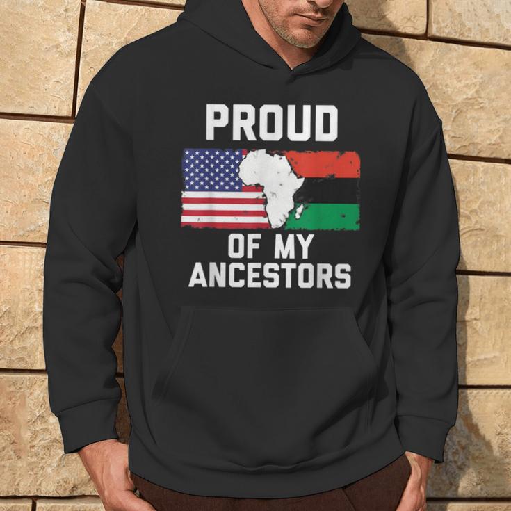 Proud Of My Ancestors American Flag And Pan-African Flag Hoodie Lifestyle