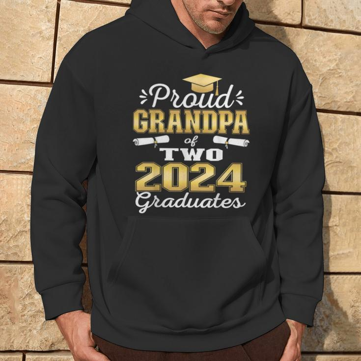Proud Grandpa Of Two 2024 Graduate Class 2024 Graduation Hoodie Lifestyle