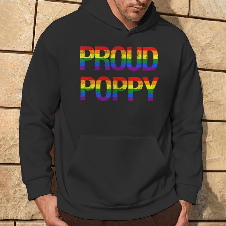 Proud Poppy Gay Pride Flag Lgbtq Pride Month Father's Day Hoodie Lifestyle