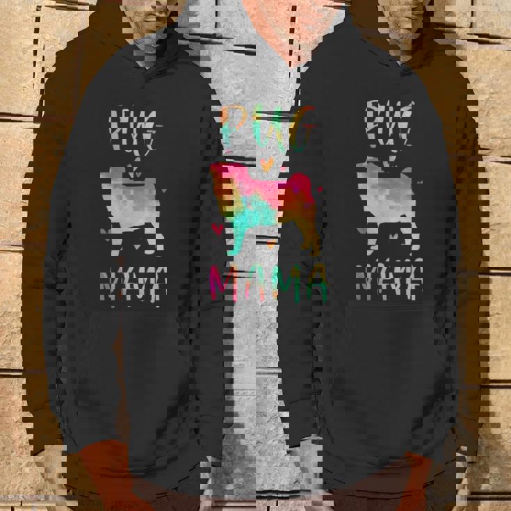 Pug Mama Colorful Pug Dog Mom Hoodie Lifestyle Pug Mama Colorful Pug Dog Mom Hoodie Lifestyle