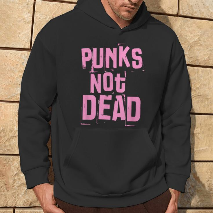 Punks Not Dead Punk Rock Fan Vintage Grunge Hoodie Lifestyle
