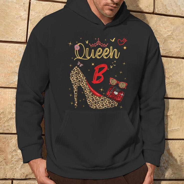 Queen Letter B Initial Name Leopard Heel Letter B Alphapet Hoodie Lifestyle