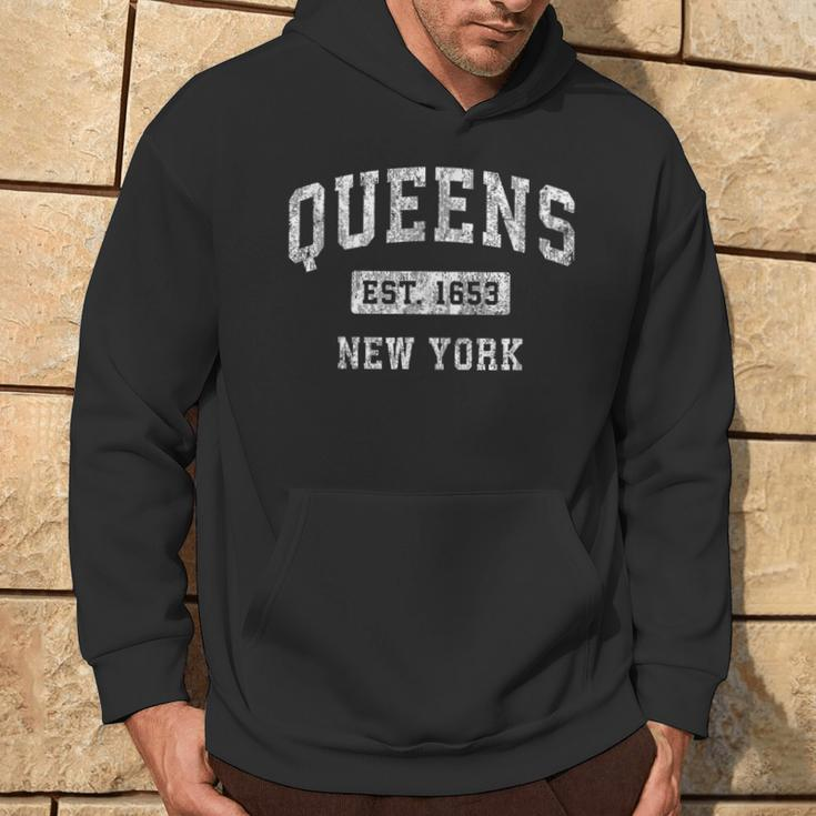 Queens New York Ny Vintage Established Sports Hoodie Lifestyle