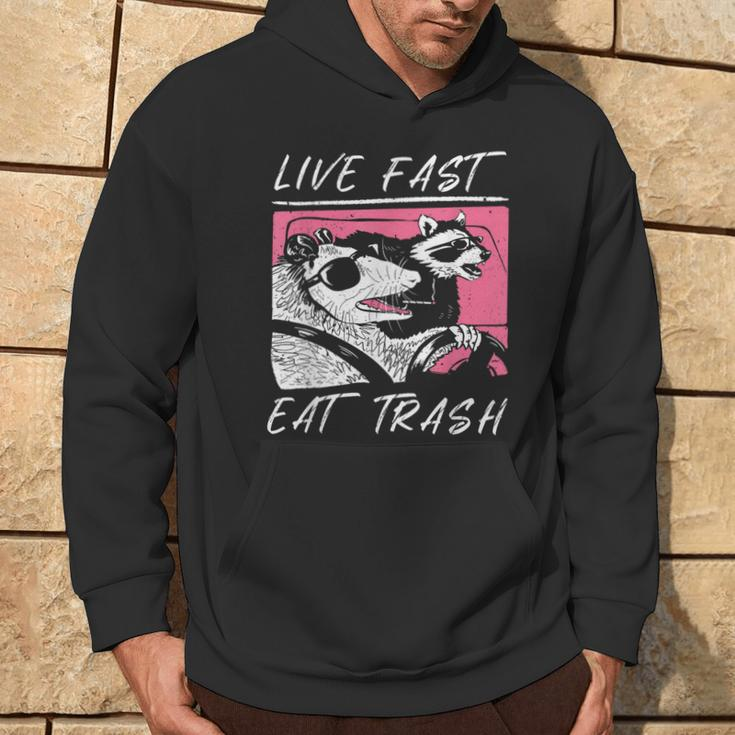 Raccoon And Possum Live Fast Eat Trash Enjoy Life Adventure Hoodie Lifestyle