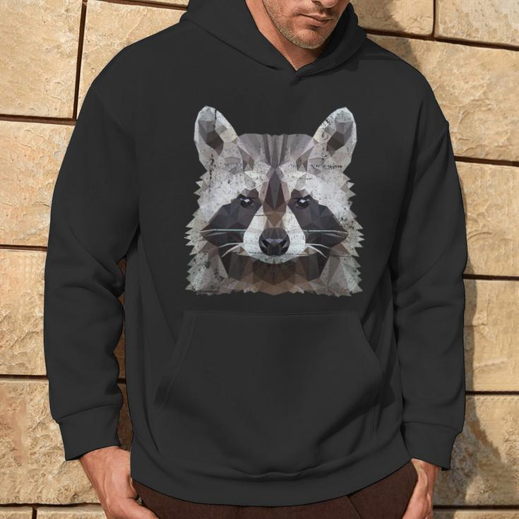 Raccoon Vintage Polygon Raccoon Hoodie Lebensstil