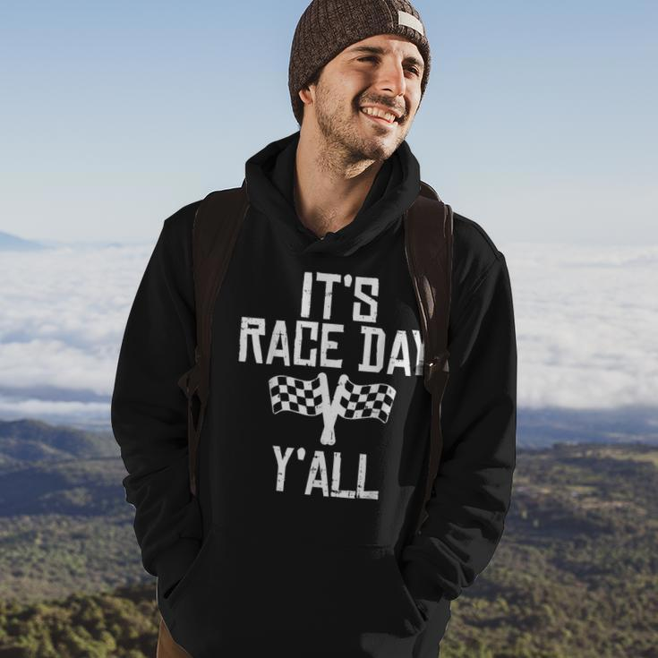 Race Day Yall Checkered Flag Racing Car Driver Racer Hoodie Lifestyle