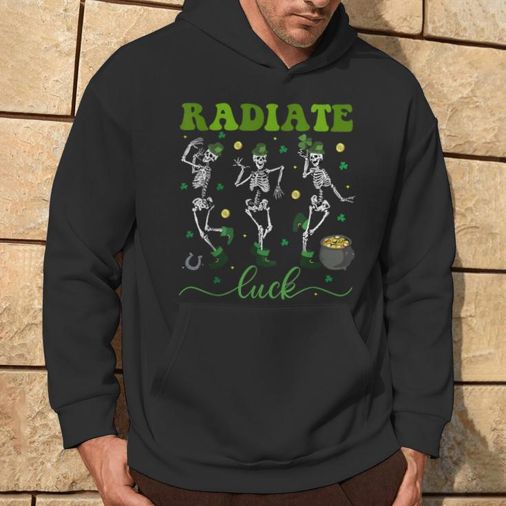 Radiate Luck Skeleton Radiology St Patrick's Day Rad Tech Hoodie Lifestyle