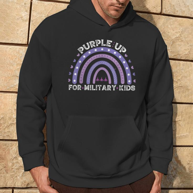 Rainbow Purple Up Military Child Awareness Hoodie Lifestyle
