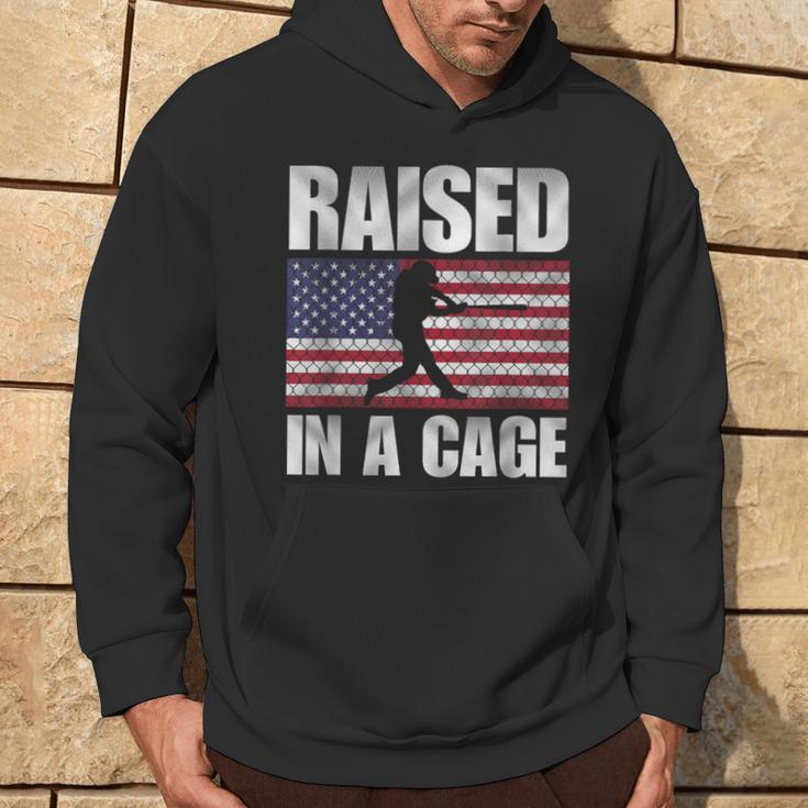 Raised In A Cage Joke Baseball Player Pitcher Flag Hoodie Lifestyle