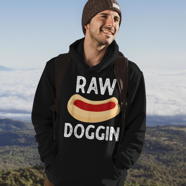 Raw Doggin Hot Dog Hoodie Lifestyle