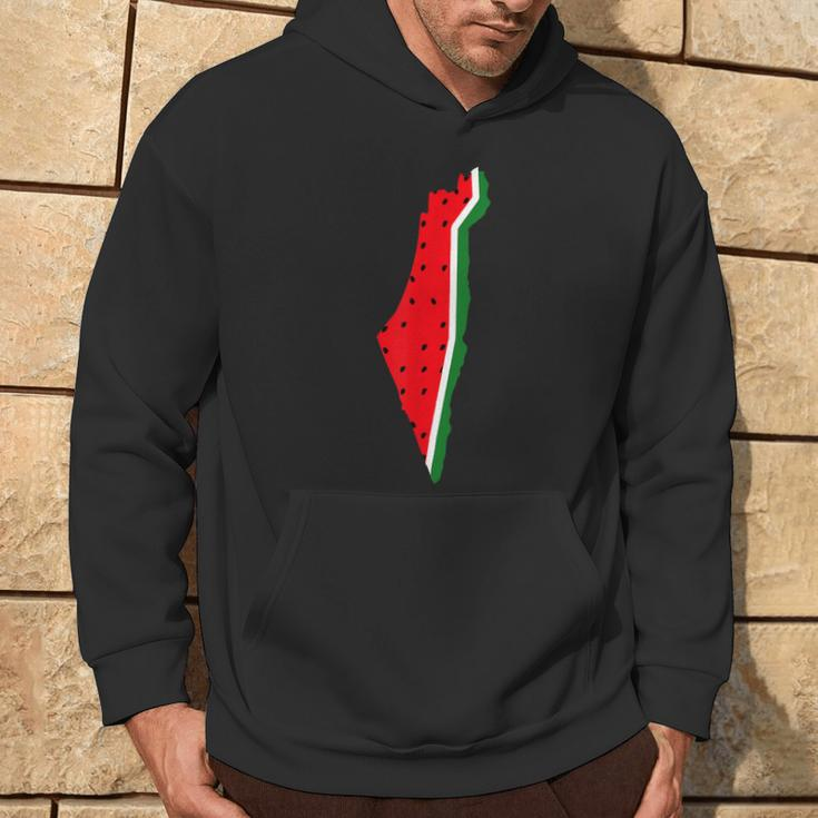 Real Palestine Watermelon Map Hoodie Lifestyle