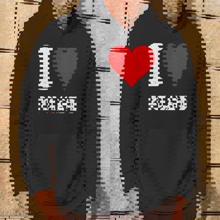 Red Heart I Love Poland Hoodie Lifestyle