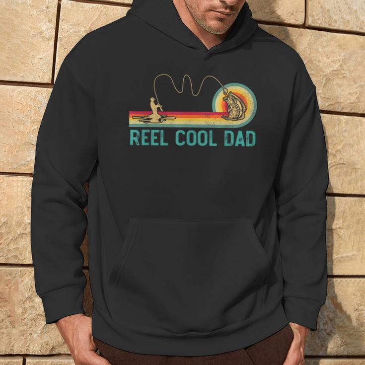 Reel Cool Dad Vintage Retro Fishing Fisherman Dad Hoodie Lifestyle