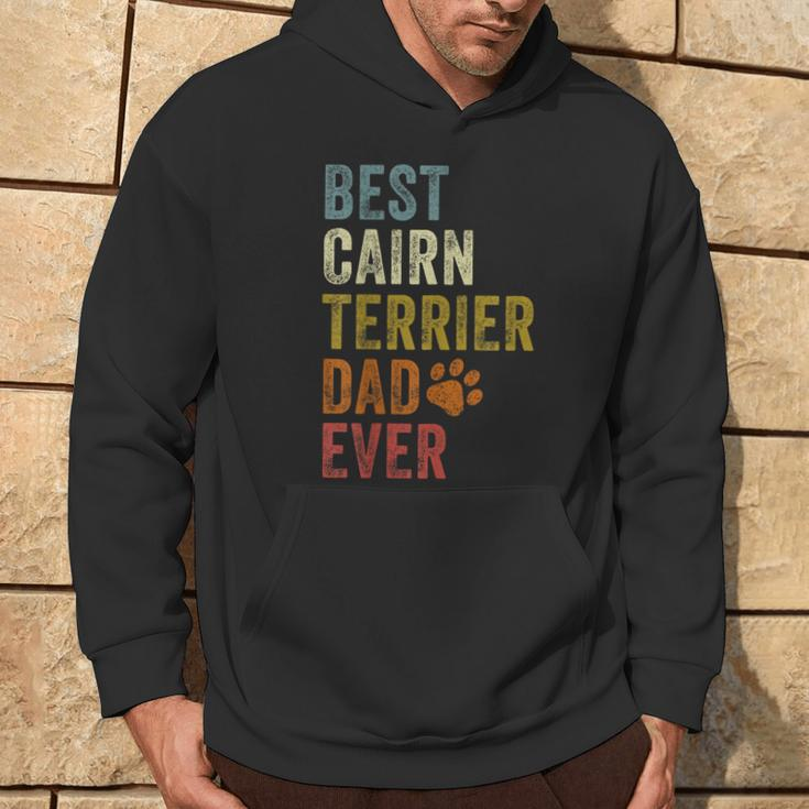 Retro Best Cairn Terrier Dad Ever Dog Papa Father's Day Hoodie Lifestyle
