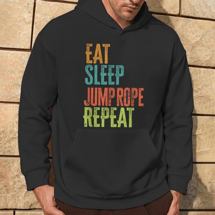 Retro Eat Sleep Jump Rope Repeat Skipping Jumping Roping Hoodie Lifestyle