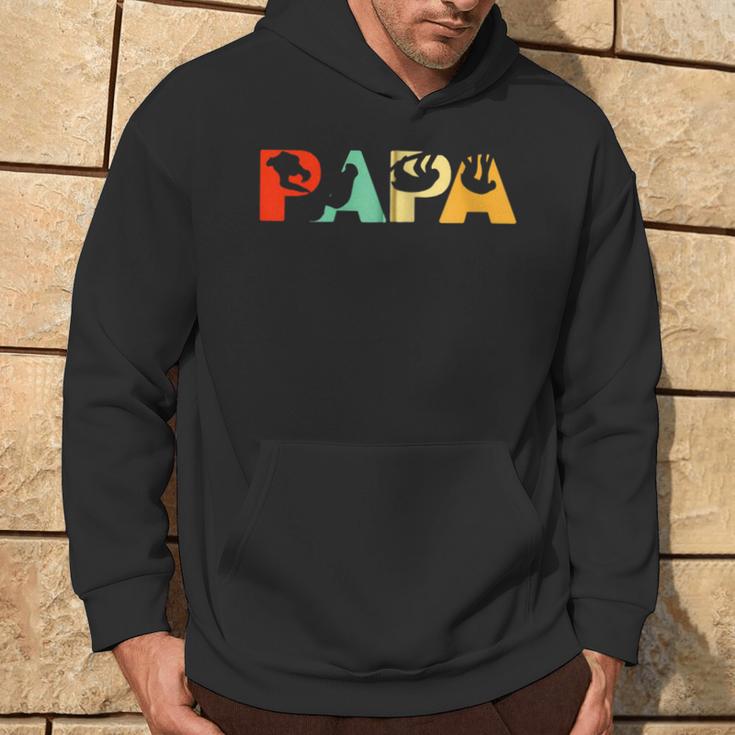 Retro Faultier Papa Lustiger Papa Faultieratertag Kapuzenjacke Kapuzenpullover Lebensstil