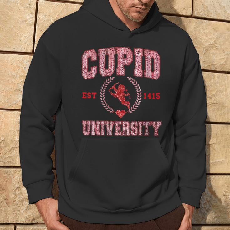 Retro Cupid University Est 1415 Couples Valentines Day Hoodie Lifestyle