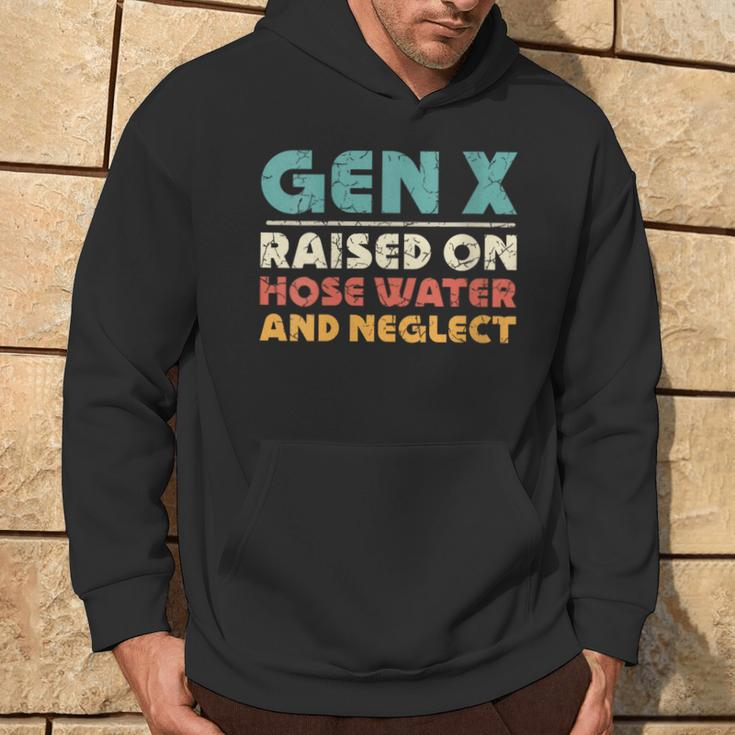 Retro Gen X Raised On Hose Water And Neglect Vintage Hoodie Lifestyle