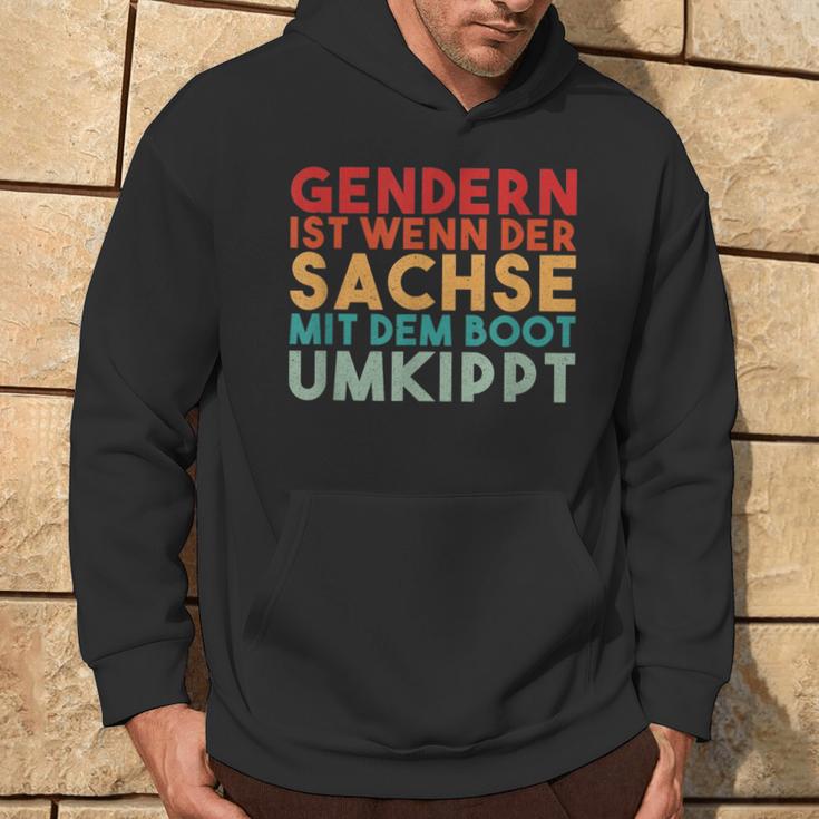 Retro With Gendern Ist Wenn Der Sachs Mit Dem Boot Overtippt Hoodie Lebensstil