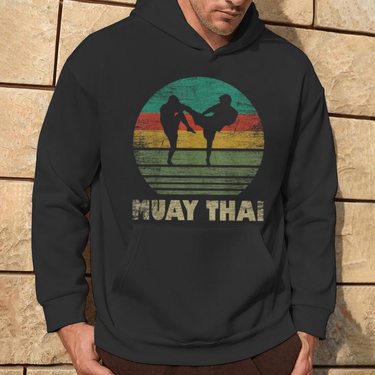 Retro Muay Thai Fighter Vintage Thai Boxing Hoodie Lifestyle