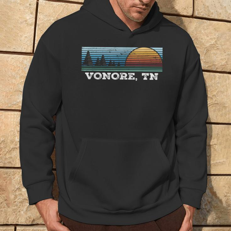 Retro Sunset Stripes Vonore Tennessee Hoodie Lifestyle