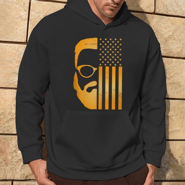 Retro Us Flagge Mit Bart Und Brille Für Papaäter Männer Kapuzenpullover Lebensstil