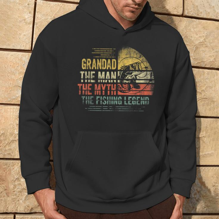 Retro Vintage Reel Cool Grandad Fishing Father's Day Fisher Hoodie Lifestyle