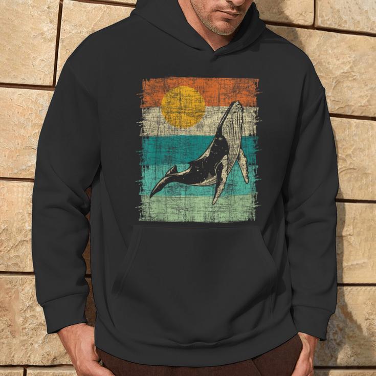 Retro Whale Lover Marine Biologist Aquarist Whales Animal Hoodie Lifestyle