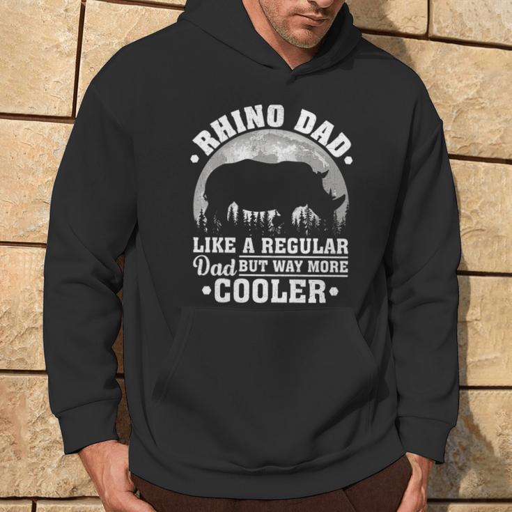 Rhino Dad Like A Regular Dad Rhino Father's Day Hoodie Lifestyle