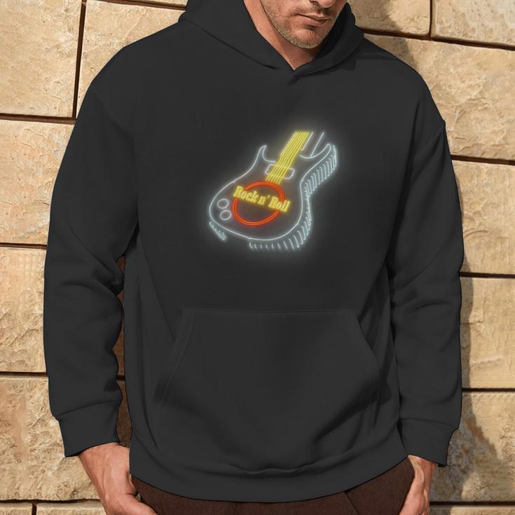 Rock N Roll GuitarNeon Lights Hoodie Lifestyle