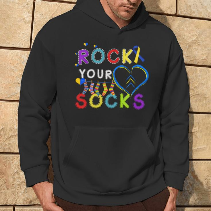 Rock Your Socks Cute 3-21 Trisomy 21 World Down Syndrome Day Hoodie Lifestyle