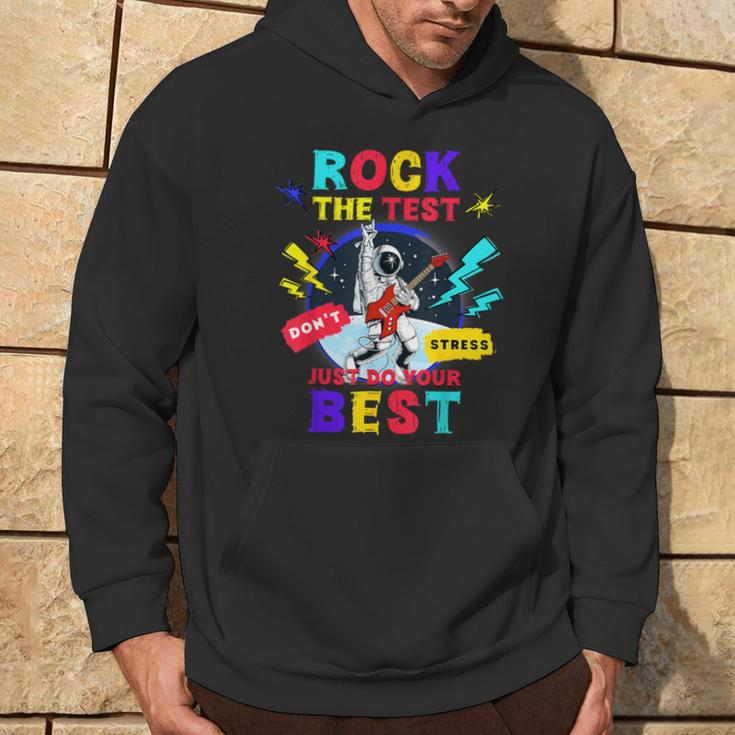 Rock The Test Dont Stress Testing Day 2024 Teachers Students Hoodie Lifestyle