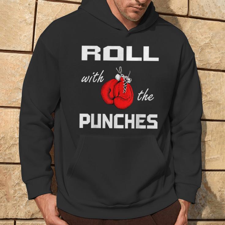 Roll With The Punches Boxing Gloves Hoodie Lifestyle