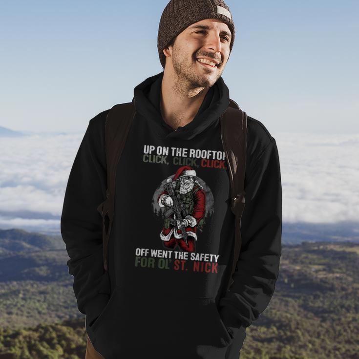 Up On The Rooftop Click Click Click Santa Claus Christmas Hoodie Lifestyle