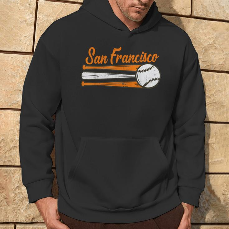 San Francisco Baseball Vintage Distressed Met At Gameday Hoodie Lifestyle