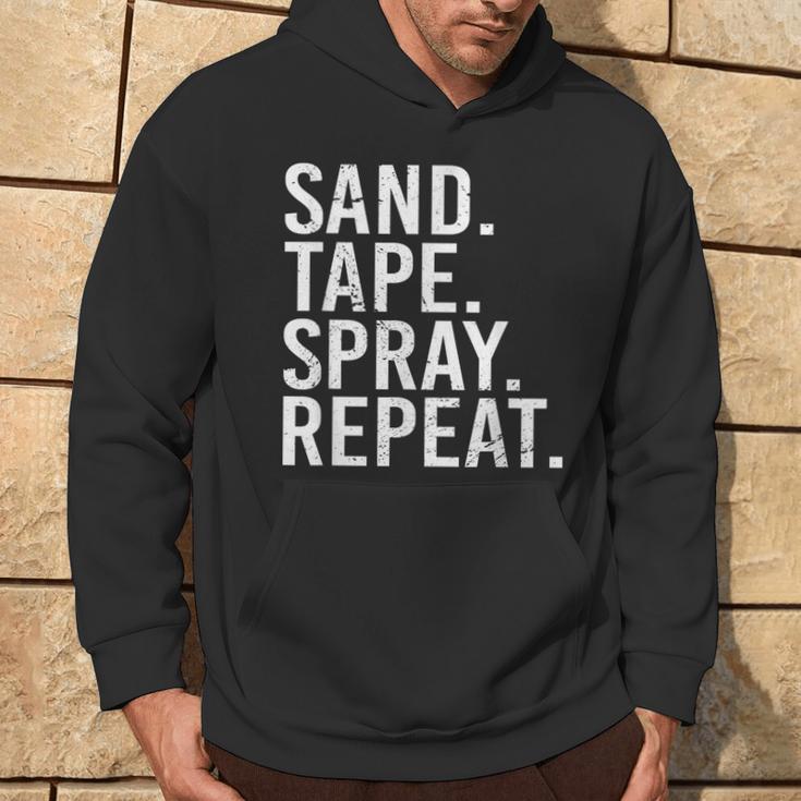 Sand Tape Spray Repeat Auto Body Painter Automotive Painter Hoodie Lifestyle