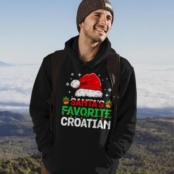 Santa's Favorite Croatian Christmas Family Matching Hoodie Lifestyle