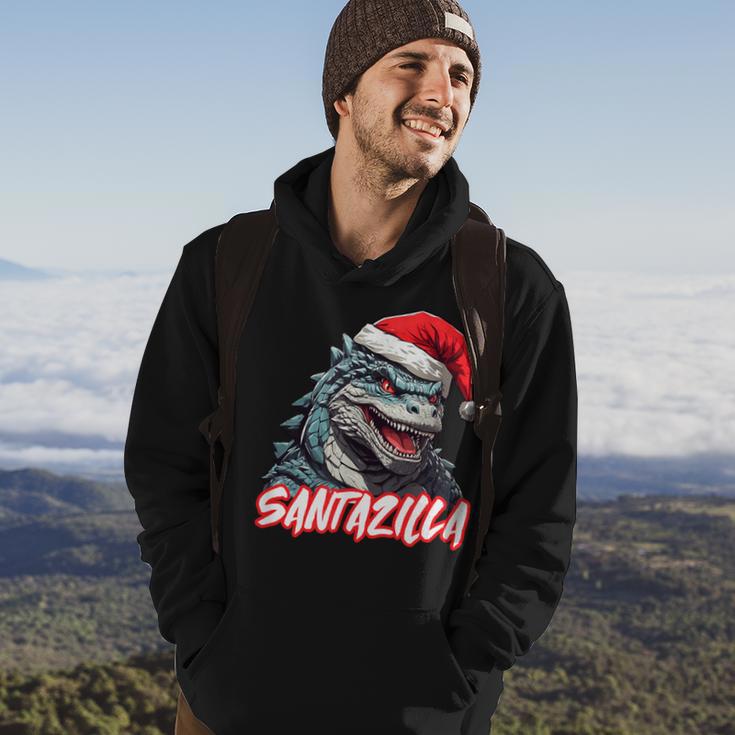 Santazilla Japanese Monster Kaiju Christmas Hoodie Lifestyle