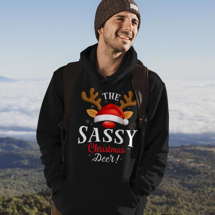 Sassy Christmas Deer Pjs Xmas Family Matching Hoodie Lifestyle